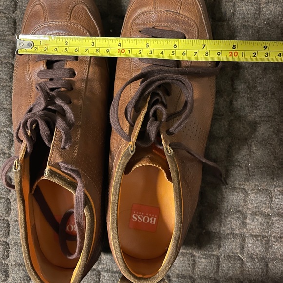 Men's Hugo Boss Saturn Brown Leather Sneakers Trainers Size US 11 EU 44 - Picture 3 of 14